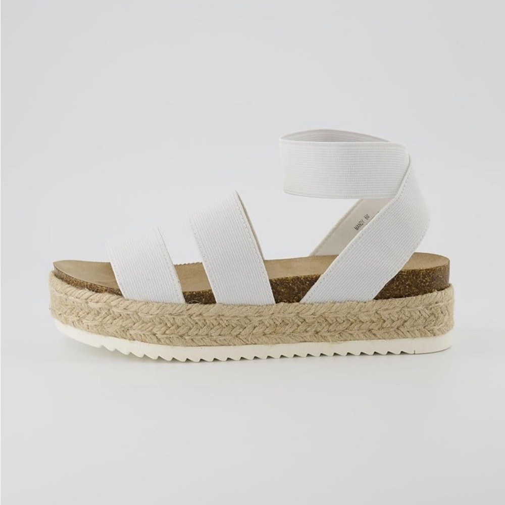 platform white sandals Madden Girl